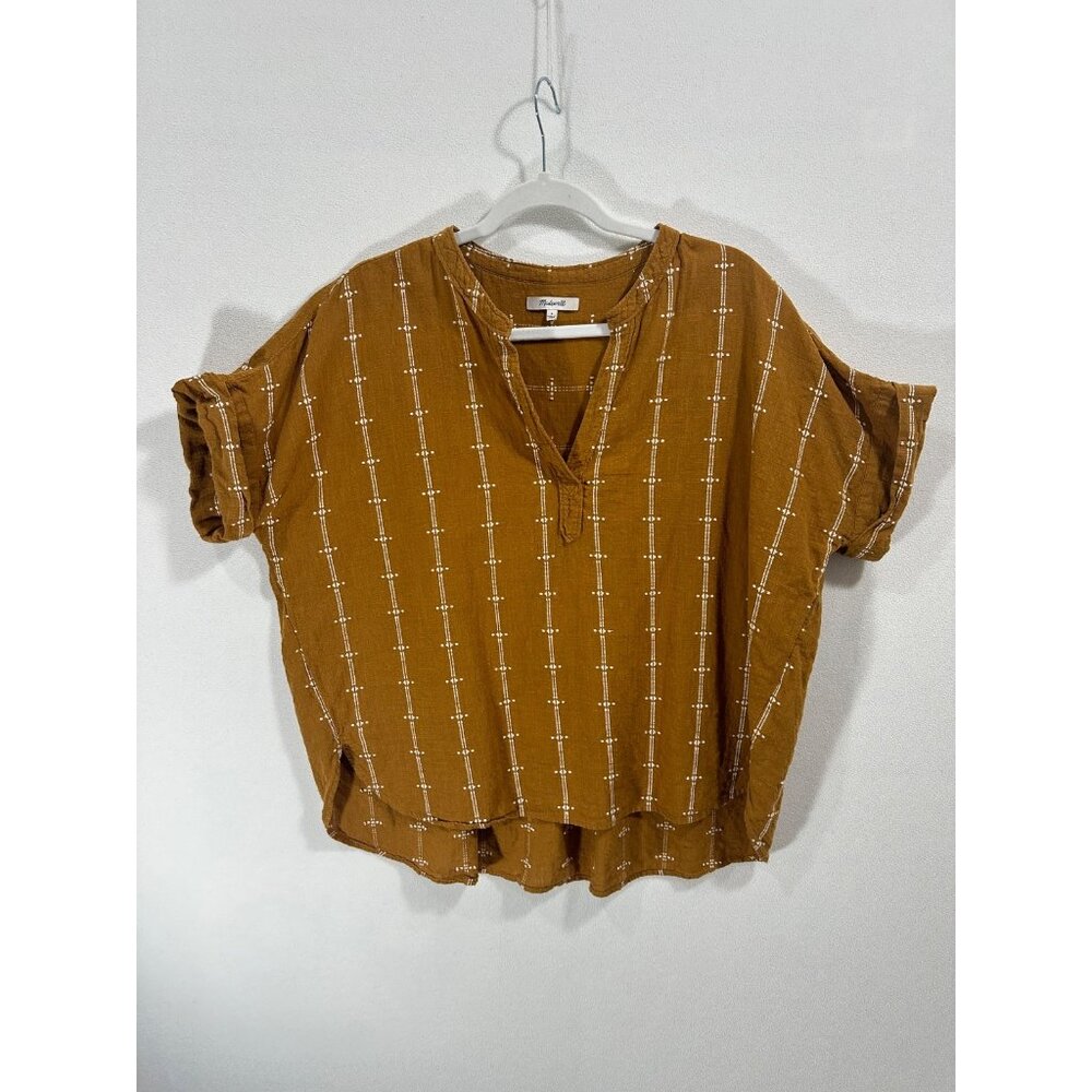 Madewell Gold Linear Shirt 100% Cotton L